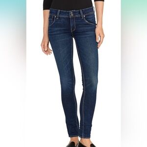 [28Ins29”]HUDSON Women's Collin Mid Rise Skinny Fit Flap Pocket Ankle Jean